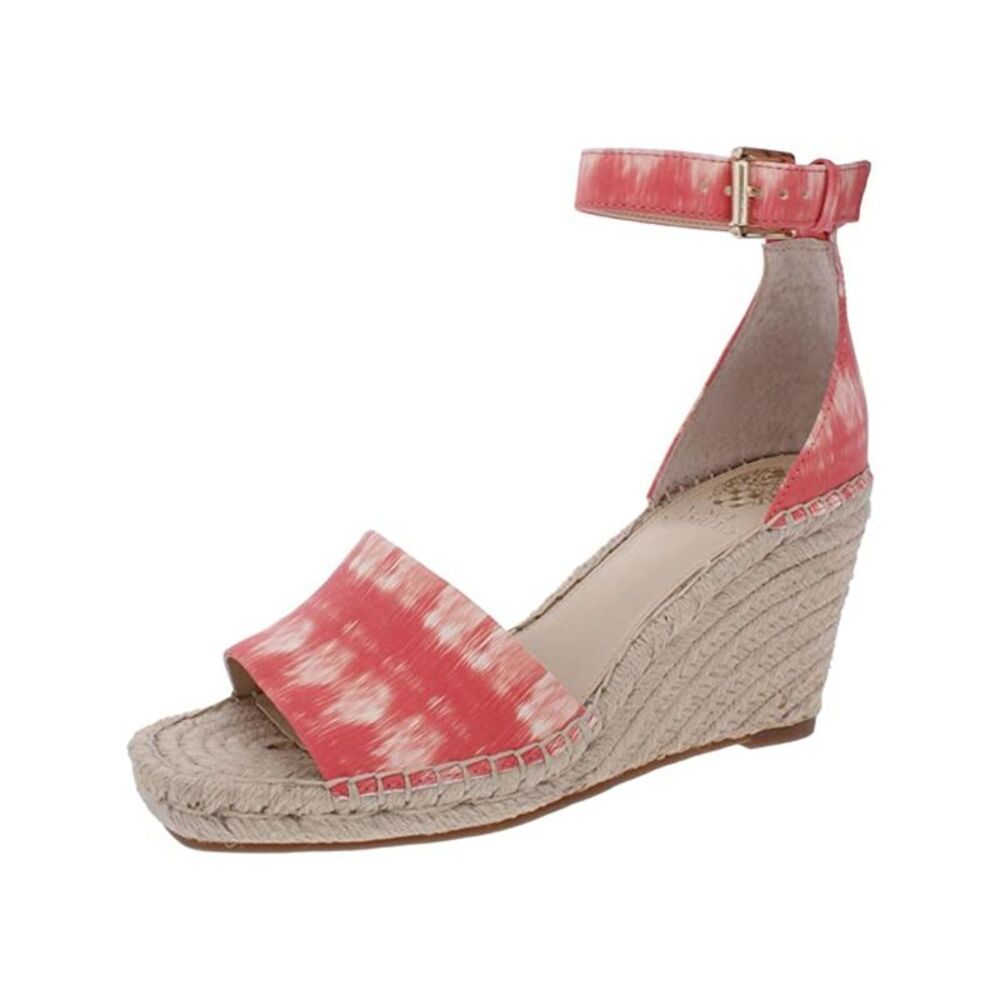 Women's Pink Espadrille Wedge Sandals
